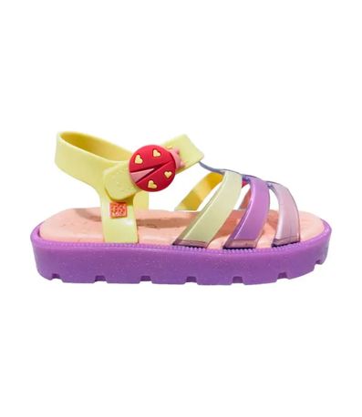 Sandália Flats Zaxynina Amarelo Claro Infantil Feminina