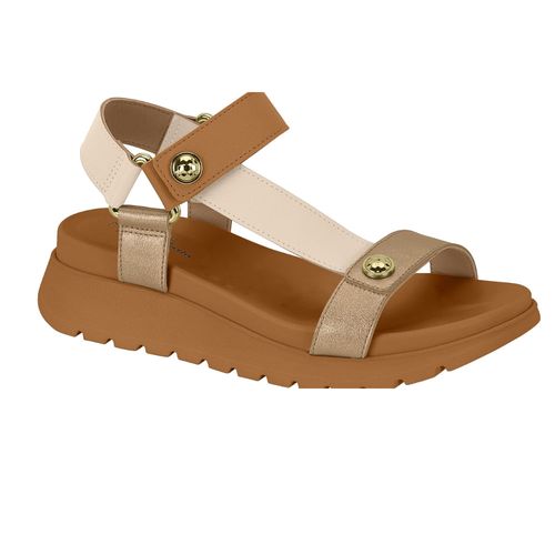 Sandália Papete Modare Camel e Creme Feminina