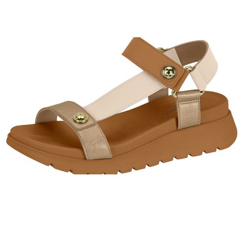 Sandália Papete Modare Camel e Creme Feminina
