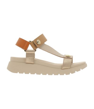 Sandália Papete Modare Creme e Dourada Feminina