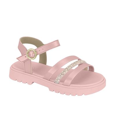 Sandália Rasteira Molekinha Rosa e Furtacor Infantil