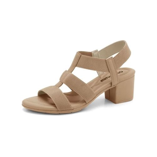 Sandália Salto Comfortflex Bege Feminino