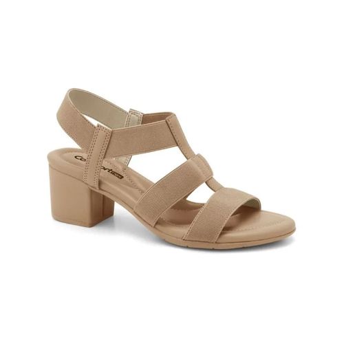 Sandália Salto Comfortflex Bege Feminino
