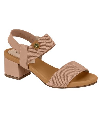 Sandália Salto Modare Nude e Camel Feminina
