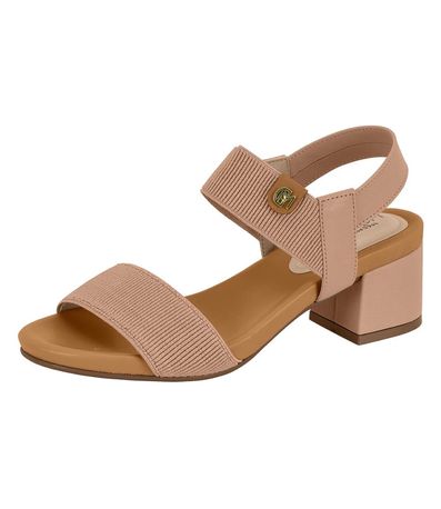 Sandália Salto Modare Nude e Camel Feminina