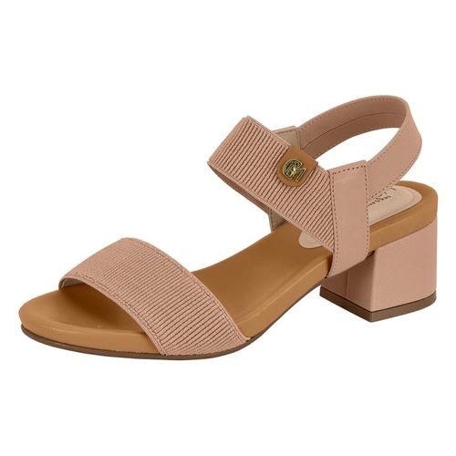 Sandália Salto Modare Nude e Camel Feminina