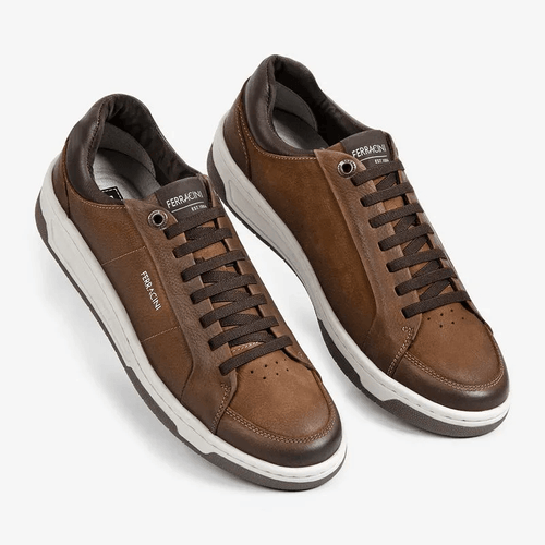Sapatênis Casual Ferracini Vox Caramelo e Tabaco Masculino