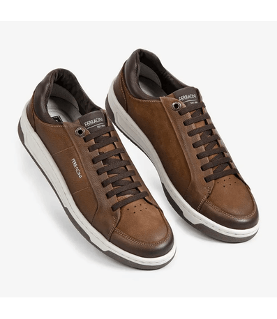 Sapatênis Casual Ferracini Vox Caramelo e Tabaco Masculino