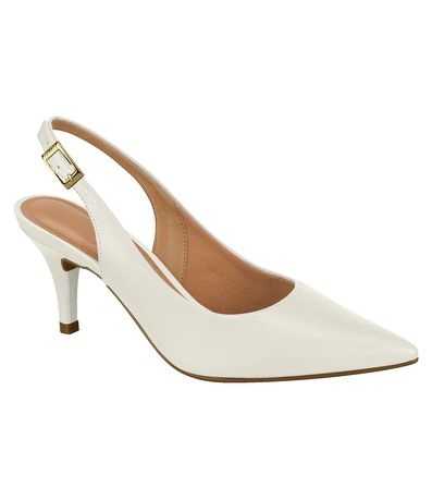 Sapato Chanel Vizzano Branco Off Feminino