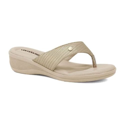 Tamanco Anabela Comfortflex Ouro Feminino