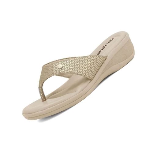 Tamanco Anabela Comfortflex Ouro Feminino