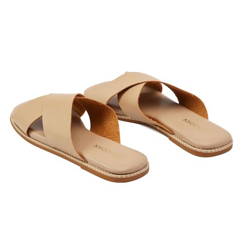 Tamanco Flats Addan Creme Feminino