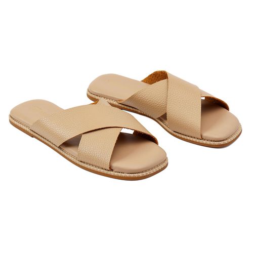 Tamanco Flats Addan Creme Feminino