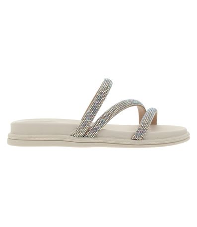 Tamanco Flats Beira Rio Off White Feminino