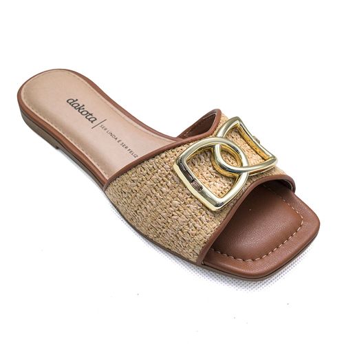 Tamanco Flats Dakota Caramelo Feminino