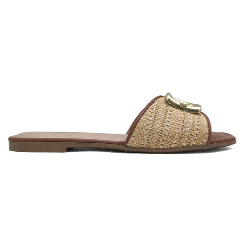 Tamanco Flats Dakota Caramelo Feminino