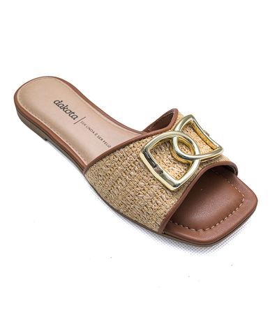 Tamanco Flats Dakota Caramelo Feminino