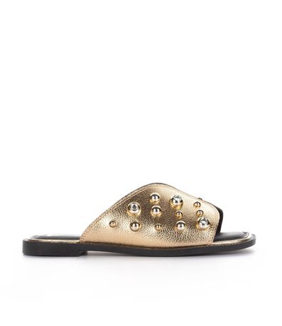 Tamanco Flats Tanara Ouro Feminino