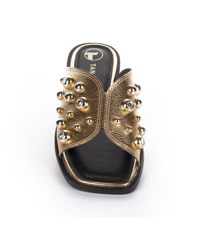 Tamanco Flats Tanara Ouro Feminino