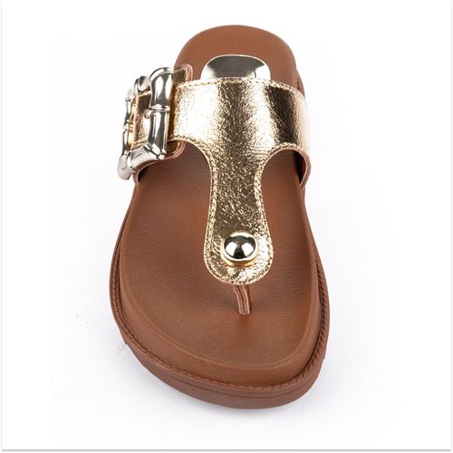 Tamanco Flats Tanara Ouro Feminino