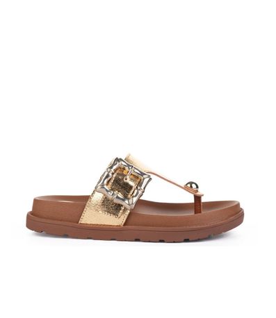 Tamanco Flats Tanara Ouro Feminino