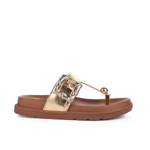 Tamanco Flats Tanara Ouro Feminino