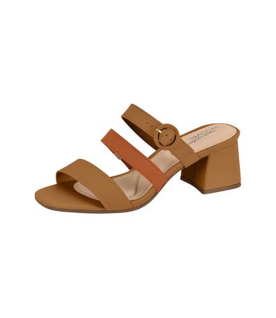Tamanco Salto Modare Camel e Conhaque Feminino