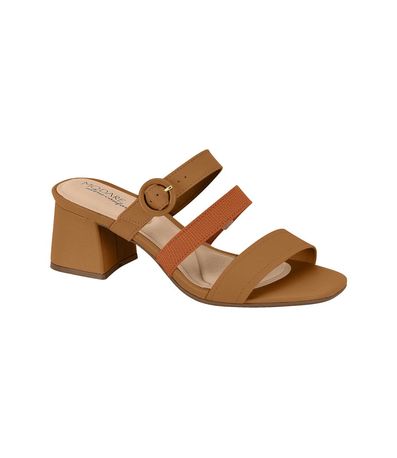 Tamanco Salto Modare Camel e Conhaque Feminino