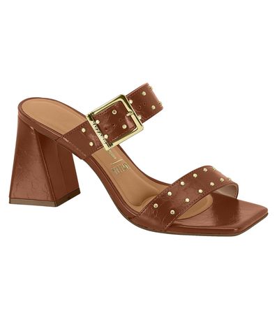 Tamanco Salto Vizzano Chocolate Feminino