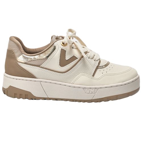 Tênis Casual Flatform Via Marte Marrom e Marfim Feminino