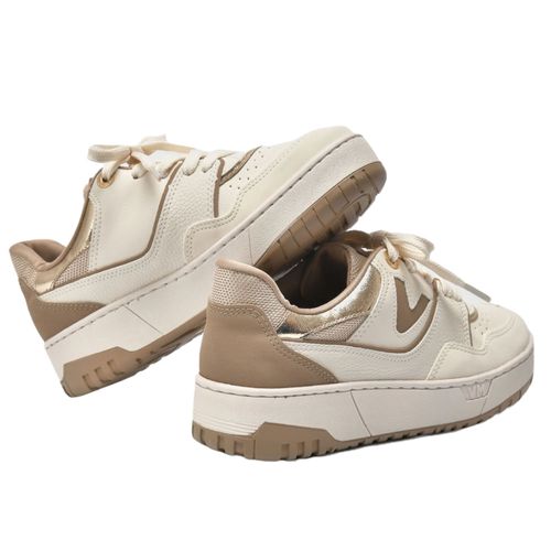 Tênis Casual Flatform Via Marte Marrom e Marfim Feminino