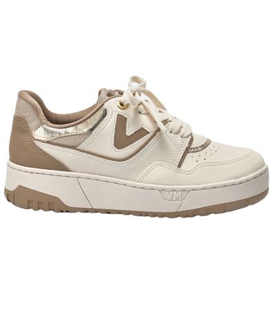 Tênis Casual Flatform Via Marte Marrom e Marfim Feminino