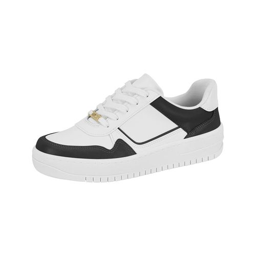 Tênis Casual Flatform Vizzano Branco e Preto Feminino