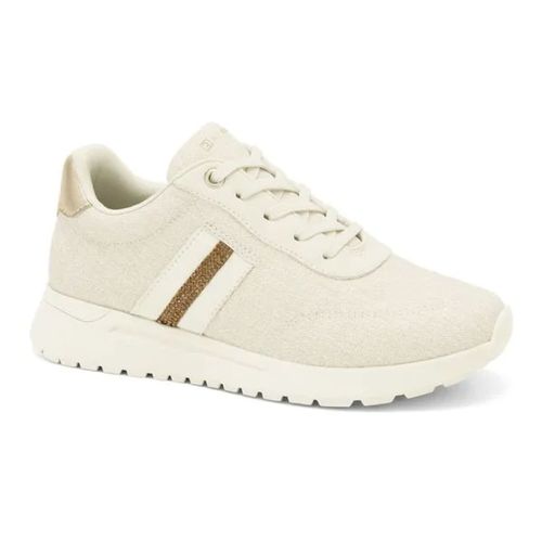 Tênis Casual Jogging Ramarim Creme e Ouro Feminino