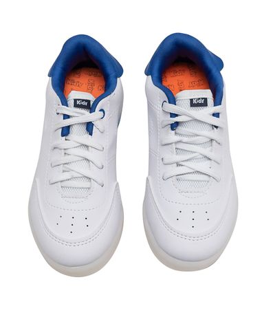 Tênis Casual Kidy Branco e Azul com LED Juvenil Masculino