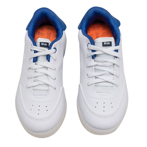 Tênis Casual Kidy Branco e Azul com LED Juvenil Masculino