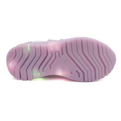 Tênis Casual Kidy Branco e Rosa com LED Juvenil Feminino