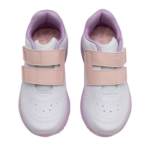 Tênis Casual Kidy Branco e Rosa com LED Juvenil Feminino