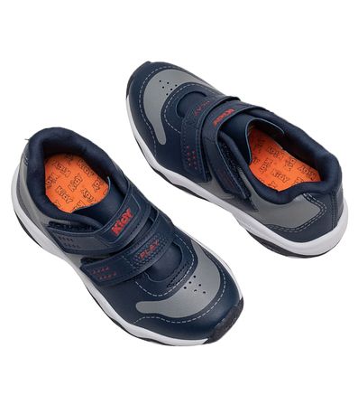 Tênis Casual Kidy Marinho e Cinza Juvenil Masculino