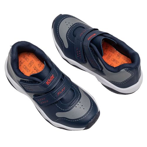 Tênis Casual Kidy Marinho e Cinza Juvenil Masculino
