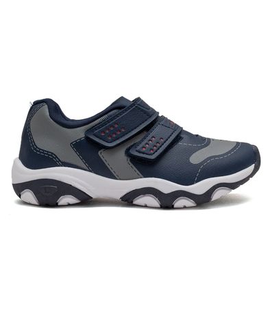 Tênis Casual Kidy Marinho e Cinza Juvenil Masculino