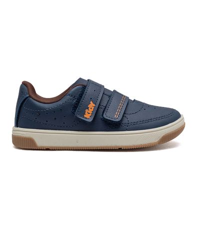 Tênis Casual Kidy Marinho e Marrom Infantil Masculino
