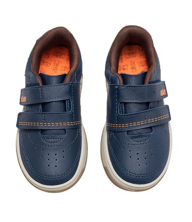 Tênis Casual Kidy Marinho e Marrom Infantil Masculino