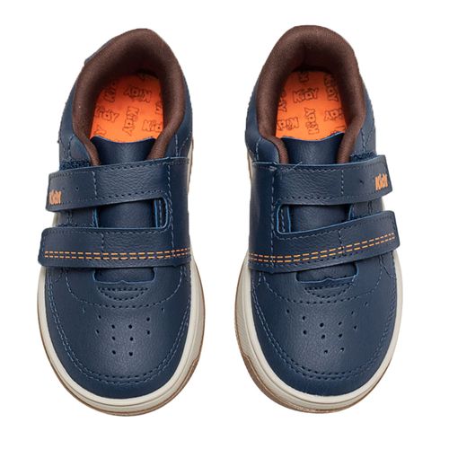 Tênis Casual Kidy Marinho e Marrom Infantil Masculino
