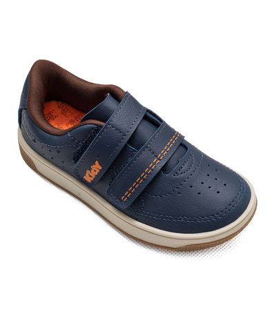 Tênis Casual Kidy Marinho e Marrom Infantil Masculino