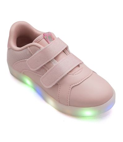 Tênis Casual Kidy Nude com LED Juvenil Feminino