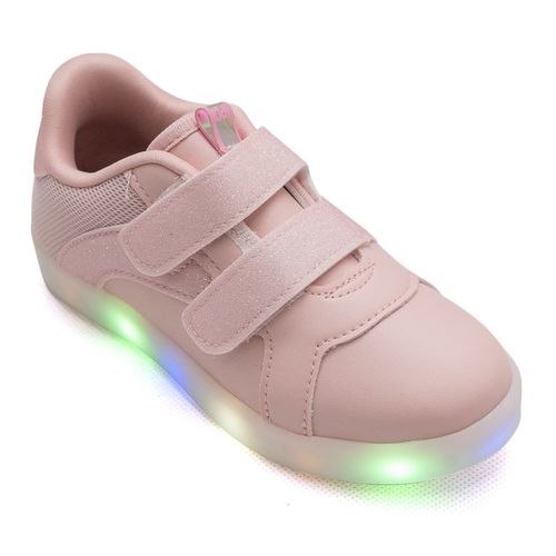 Tênis Casual Kidy Nude com LED Juvenil Feminino