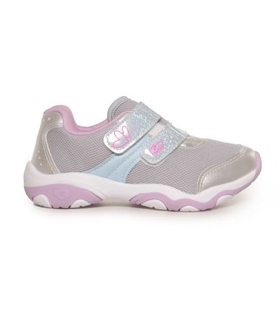Tênis Casual Kidy Prata e Lilás Juvenil Feminino
