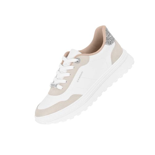 Tênis Casual Moleca Dia a Dia Branco e Cinza Feminino