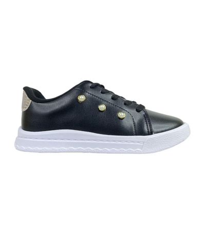Tênis Casual Molekinha Preto e Dourado Juvenil Feminino